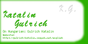 katalin gulrich business card